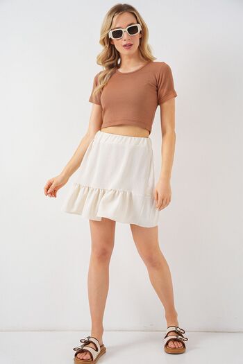 Hiccup Bdart Lined Textured Mini Skirt