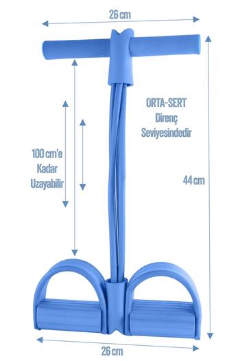 Telvesse Body Trimmer Mekik Kürek Çekme Bel İnceltme Aleti Evde Spor Lastikli Egzersiz Lastiği Mavi
