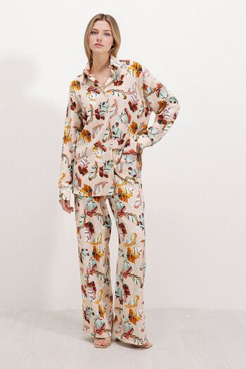 Hiccup Bdart Buttoned Collar Textured Detailed Long Sleeve Knitwear Set