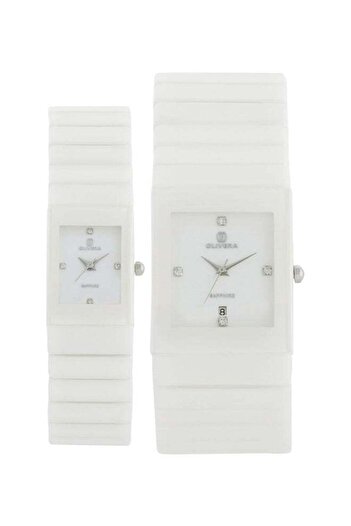 Olivera Unisex Set Of 2 Stainless Steel Analog Couple Watch OG1360-OL1360