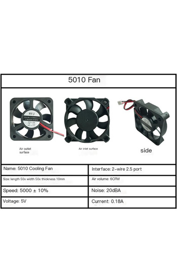 Choice1 5010 black NO RGB 40x40x10mm 50x50x10mm 60x60x10mm 5V 2-Pin PC Computer CPU System Heatsink Brushles