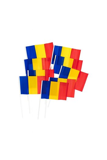 dalip Set 12 Steaguri de Mana Tricolor, Flippy, Dimensiune 20x30 cm, Stegulet, Drapel