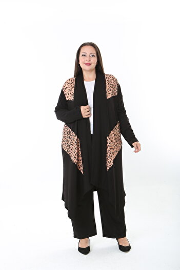 XL Modam Women's Lycra Patterned Oversized Cardigan