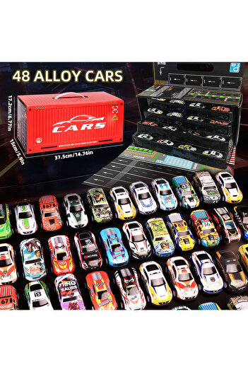 Choice 48pcs in a gift box Gift box version: 48-piece alloy car set, children's toy car, tin car, racing mo