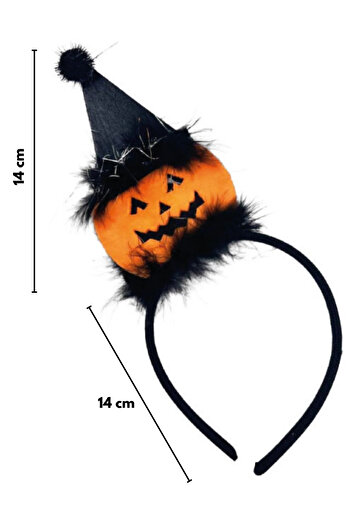 Le Mabelle Halloween Girl's Crown with Orange Hat and Pumpkin Figure
