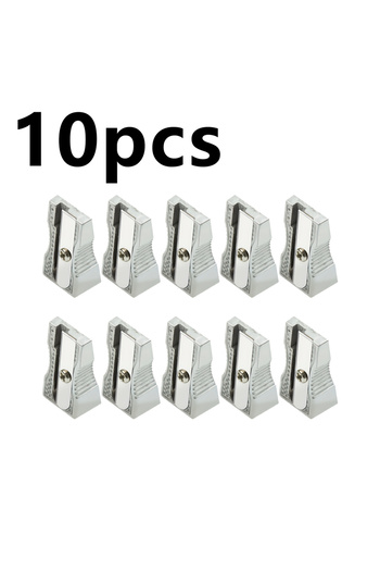Choice 10pcs 10pcs Silver Pencil Sharpener Aluminum Alloy Manual Single Hole Portable Design Suitable Offic