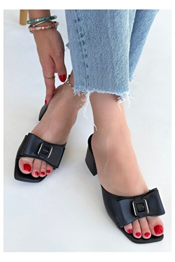 Zerenyus Veor Black Heeled Slippers