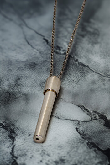 OSMANLI GÜMÜŞ Men's Steel Necklace - Openable Block Model Men's Necklace