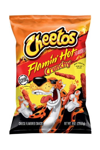 Cheetos Crunchy Flaming Hot Cheese Flavored Snack, Made with Real Cheese, 8 OZ (227g) - Export x 6