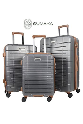 SUMAKA Luggage Travel Suitcase Trolley Bag - Set of 3 pcs - With Spinner Wheels (PC material - Hardside)