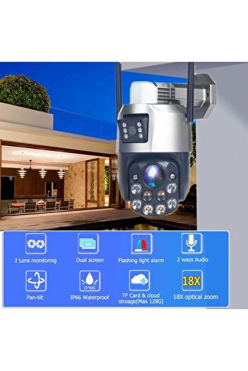 OEM Wi-Fi PTZ Surveillance Camera, TSS-EP5-W, with Dual Lenses 3MP/3MP, IR 60m, 18X Zoom