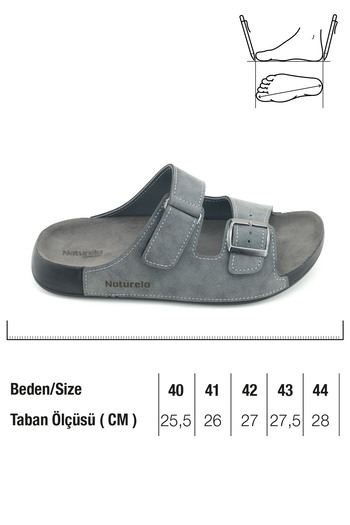 GEZER Naturela Comfort Ανδρική καλοκαιρινή άνετη σόλα από συνθετικό δέρμα μονό Velcro μονή πόρπη ρυθμιζόμενη G