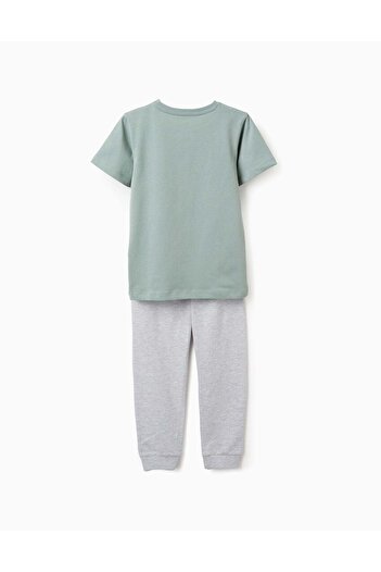 Ziddy Cotton Pyjama for Boys 'Scouts', Grey/Green