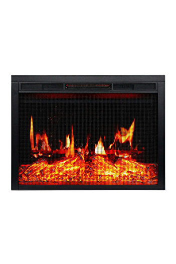 SAFECARE Semineu Electric Incorporabil, cu Sunet, 7 culori, Flacari cu aspect realistic, Negru