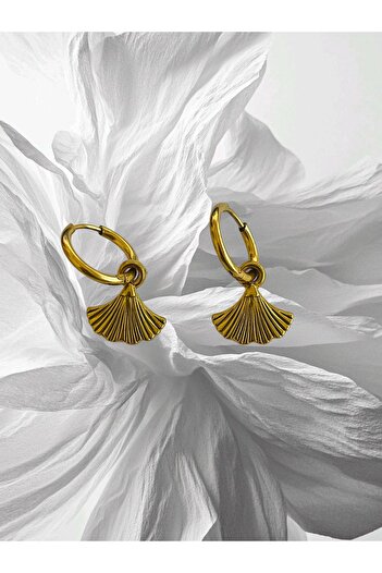 Hoop jewelery Steel Fan Model Earrings