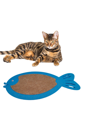 KAŞIKBEY Fish Shape Cat Scratching Toy Cat Scratching Carpet Felt Cat Scratching Mat