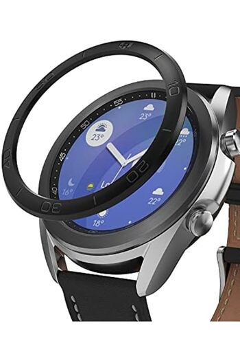 Ringke Bezel Styling for Galaxy Watch 3 41mm [ Stainless Steel ] Bezel Ring Adhesive Cover - Black (41-06)