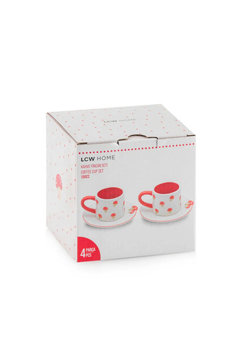 LC Waikiki LCW HOME Karışık Mantar Desenli İki Kişilik Seramik Kahve Fincan Takımı 100 Ml