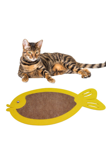 KAŞIKBEY Fish Shape Cat Scratching Toy Cat Scratching Carpet Felt Cat Scratching Mat