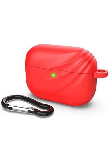 O Ozone Pattern Design Silicone AirPod Pro Case with Hook Keychain Ring Protective Cover for AirPod