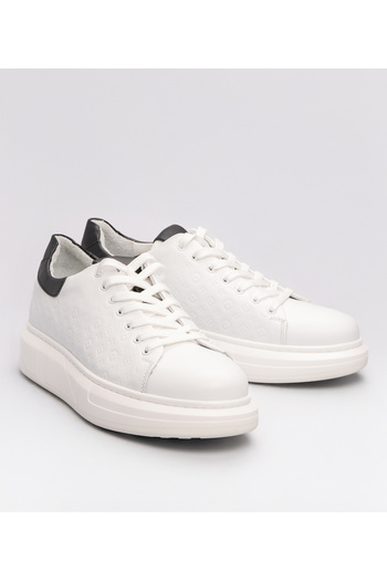 MARCOMEN Men's Monogram Patterned Sneaker White