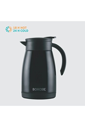 Borosil Insulated Stainless Steel Tea and Coffee Vacuum Thermos Flask 1 Liter - Black