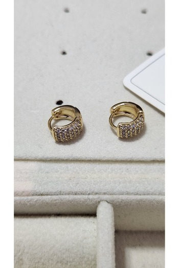 Akiha Aksesuar Minimal Xuping Earrings with Zircon Stone (Also Used as Children's Earrings.)