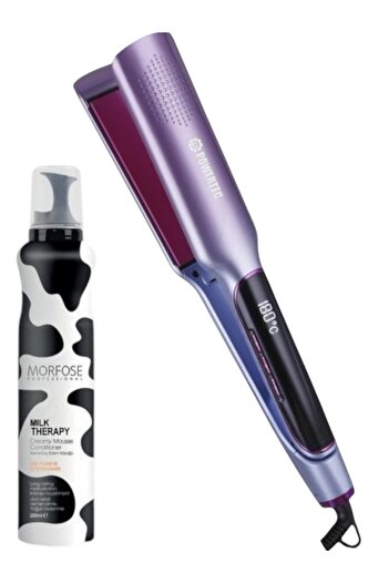POWERTEC Tr-2830 Professional Digital Hair Straightener + Morfosemilk Therapy Creamy Hair Care Foam 200ml
