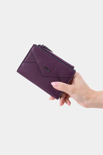 Grande 2827 Genuine Leather Origami Model Women's Wallet Plum