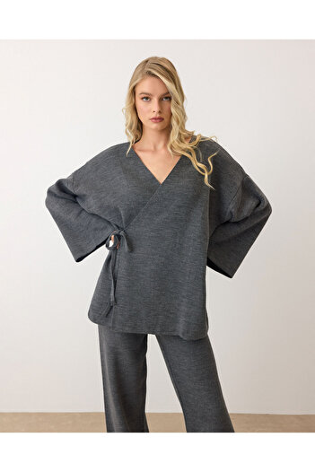 AÈC PRIVÈ Women's New Season Best Seller Knitwear Kimono Pants Double Set 777