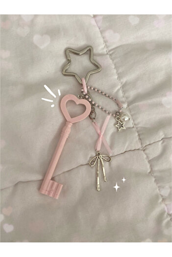 bettymettys Love & Friendship Key Fairycore Coquette Keychain Bag Charm with Star and Bow