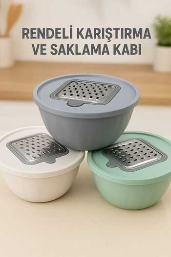 Global Ersat 4 Prc Slanted Grater Mixing Plastic Mixer Bowl Mix Color 2.5 Lt