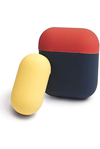 ozone Duo Series AirPod Case with Portable Keychain Silicone Cover for AirPod 1/AirPod 2 - Dark Blue