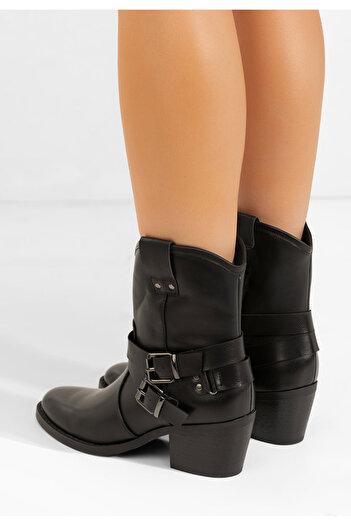 B T Shoes Γυναικεία Μποτάκια Cowboy Lestery μαύρα