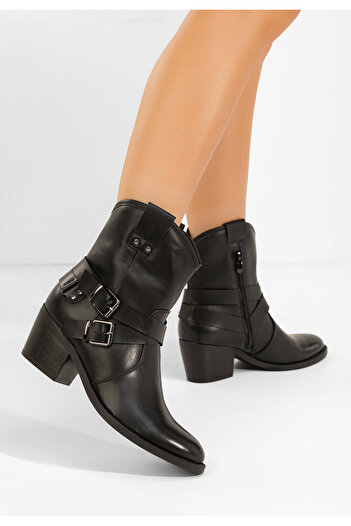 B T Shoes Γυναικεία Μποτάκια Cowboy Lestery μαύρα