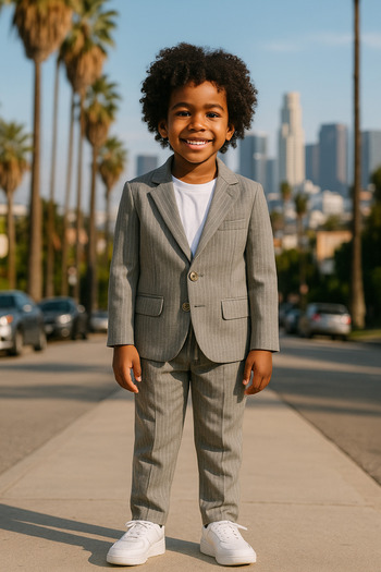 tinytrends Boy's Exclusive Cut Luxury Striped Suit