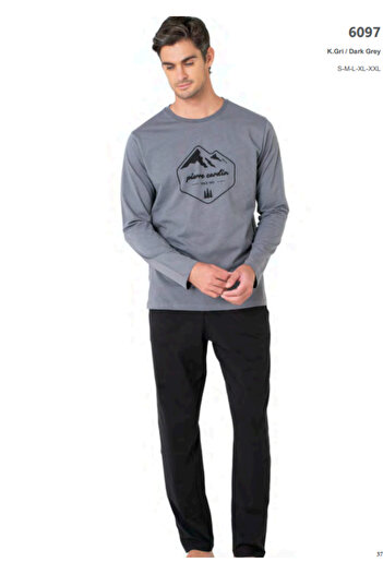 Pierre Cardin Men's Long Sleeve Pajama Set 60Al9In7Da