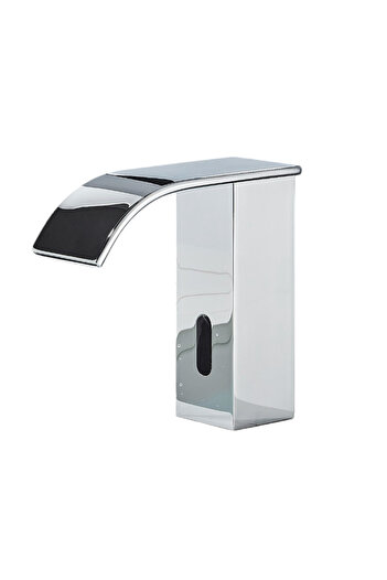 BisDesign Baterie de lavoar pentru baie, senzor de deschidere și închidere a apei, tip cascadă, crom, dimensiune 15 cm