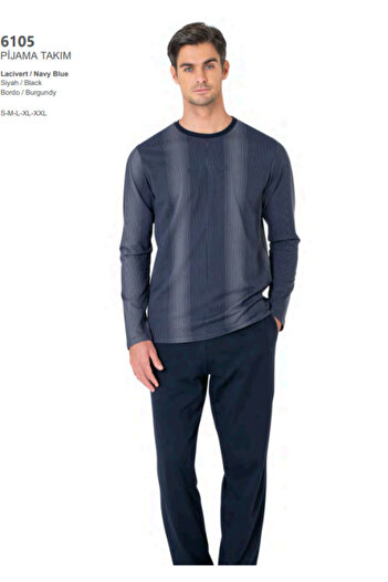 Pierre Cardin Men's Long Sleeve Pajama Set 61Al0In5Da