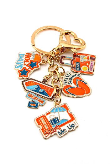 Solfera Holiday Traveler Suitcase Slippers Umbrella Travel Keychain Bag Ornament Charm Ky024