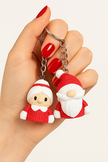 alpikom Christmas Gift Couple Keychain Christmas Keychain