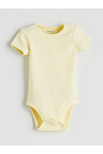 LC Waikiki Sari Crew Neck Printed Baby Girl Snap Fastener Bodysuit, Pack of 3
