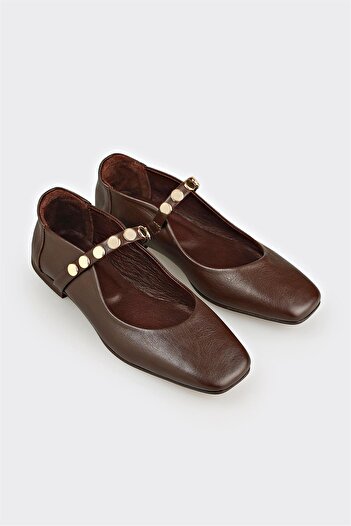Elle Shoes Kahve Deri Kadın Günlük Ayakkabı