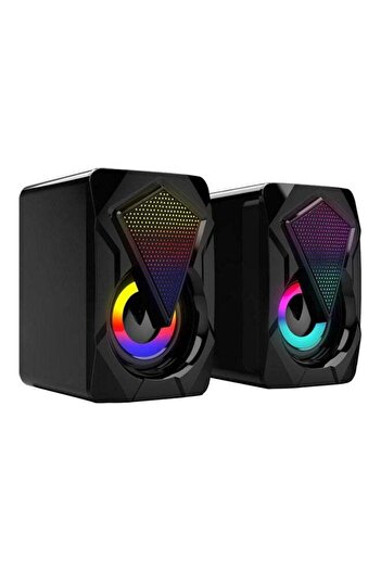 fun zone Generic 2-Piece Portable USB Computer Speakers Black