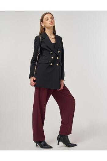Kayra Button Detailed Blazer Jacket Black