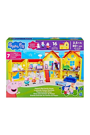 Peppa Pig Peppa's Big Family House Playset with 3 Figures, 11 Accessories, 2025 Version with Baby Ev
