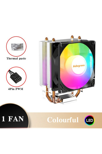 Choice17 مبرد هواء لوحدة المعالجة المركزية 1700-115X-1200-AMD ملون بأربعة دبابيس ومروحة واحدة، مزود بتقنية PWM ثلاثية/رباعية الدبابيس لمعالجات X79 وX99