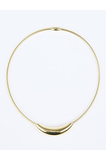 Jimmy Key Gold Color Asymmetrical Metal Figured Necklace