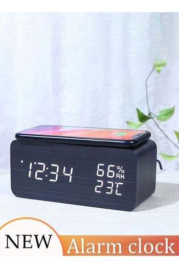 fun zone Bedside Alarm Clock with Wireless Charging