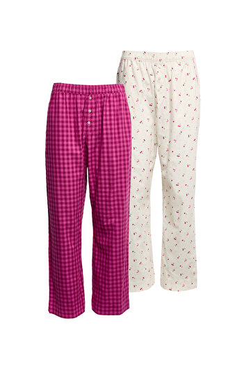 Marks & Spencer 2’li Paket Saf Pamuklu Baskılı Pijama Altları